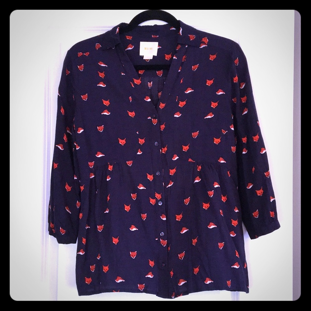 Anthropologie Maeve Fox Shirt